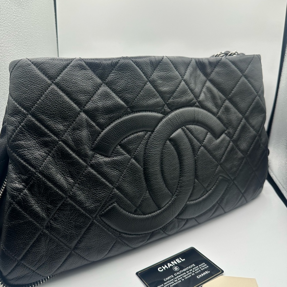 Vintage Chanel Black Quilted Shoulder Bag
